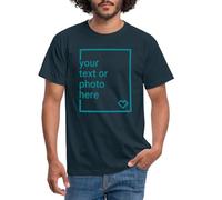 Spreadshirt Custom T-Shirt Add Your Own Text or Image Personalised Men's T-Shirt, XXL, Navy