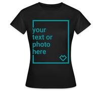 Spreadshirt Custom T-Shirt Add Your Own Text or Image Personalised Women's T-Shirt, XL, Black