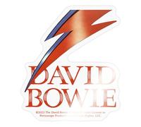 Spreadshirt David Bowie Red Lettering with Flash Sticker Size S (10 x 10 cm), 10 x 10 cm, Transparent Glossy