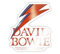 Spreadshirt David Bowie Red Lettering with Flash Sticker Size S (10 x 10 cm), 10 x 10 cm, White Glossy