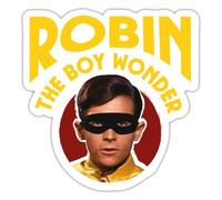 Spreadshirt DC Comics Batman Robin The Boy Wonder Sticker Size S (10 x 10 cm), 10 x 10 cm, White Matte