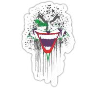 Spreadshirt DC Comics Joker Batman Mask Illustration Sticker, 10 x 10 cm, White Glossy