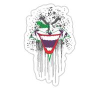 Spreadshirt DC Comics Joker Batman Mask Illustration Sticker, 10 x 10 cm, White Matte