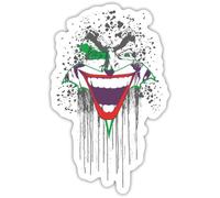 Spreadshirt DC Comics Joker Batman Mask Illustration Sticker Size S (10 x 10 cm), 10 x 10 cm, White Matte
