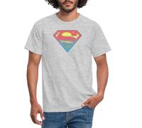 Spreadshirt DC Comics Originals Superman Logo Men's T-Shirt, XL, Heather Grey