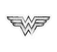 Spreadshirt DC Comics Wonder Woman Pencil Logo Sticker, 10 x 10 cm, Transparent Glossy