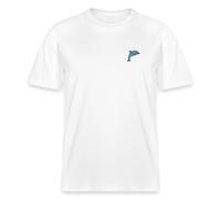 Spreadshirt Dolphin Embroidered Unisex Organic T-Shirt, XS, White