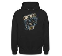 Spreadshirt Dungeons And Dragons D20 Cube Critical Hit Unisex Hoodie, 4XL, black
