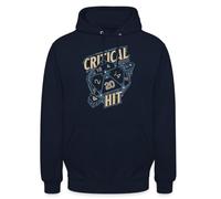 Spreadshirt Dungeons And Dragons D20 Cube Critical Hit Unisex Hoodie, L, navy