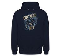 Spreadshirt Dungeons And Dragons D20 Cube Critical Hit Unisex Hoodie Navy