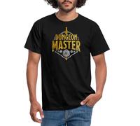 Spreadshirt Dungeons and Dragons Dungeon Master Silver Gold Men's T-Shirt, 4XL, Black
