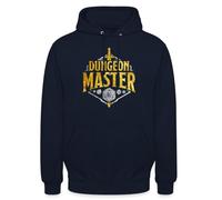 Spreadshirt Dungeons And Dragons Dungeon Master Silver Gold Unisex Hoodie, M, navy