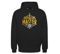 Spreadshirt Dungeons And Dragons Dungeon Master Silver Gold Unisex Hoodie, XXL, black