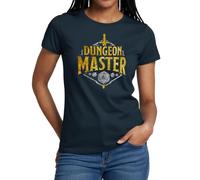 Spreadshirt Dungeons and Dragons Dungeon Master Silver Gold Women's T-Shirt, XL, Navy