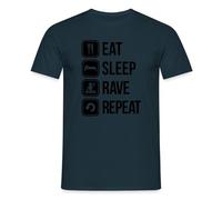 Spreadshirt Eat Sleep Rave Repeat Men's T-Shirt, 3XL, Navy