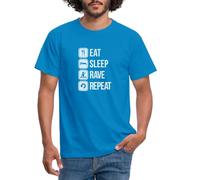 Spreadshirt Eat Sleep Rave Repeat Men's T-Shirt, XXL, Royal Blue