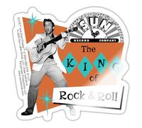 Spreadshirt Elvis Presley The King of Rock & Roll Sticker, 10 x 10 cm, White Glossy