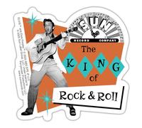 Spreadshirt Elvis Presley The King of Rock & Roll Sticker, 10 x 10 cm, White Matte