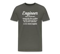 Spreadshirt Engineer Definition Quote Solving Problems Men’s Premium T-Shirt, M, Asphalt