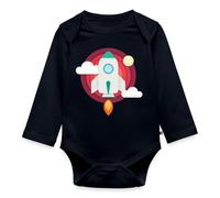Spreadshirt European Space Agency ESA Rocket - Red Organic Longsleeve Baby Bodysuit, 62 (2-3m), navy