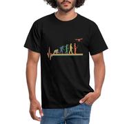 Spreadshirt Evolution Drone Retro Heartbeat Men's T-Shirt, L, Black