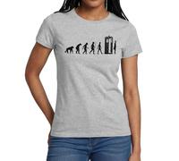 Spreadshirt Evolution of The Doctor Women's T-Shirt, S, Heather Grey