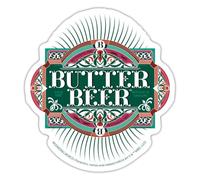 Spreadshirt Fantastic Beasts 3 Butter Beer Sticker, 10 x 10 cm, White Matte