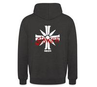 Spreadshirt Far Cry 5 Eden's Gate Cross Backprint Unisex Hoodie, L, charcoal grey