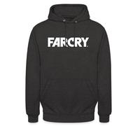 Spreadshirt Far Cry Official Logo In White Unisex Hoodie, M, charcoal grey