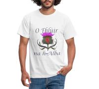 Spreadshirt Flower of Scotland Thistle and Lion Rampant Men's T-Shirt, 3XL, White