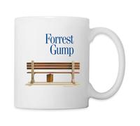 Spreadshirt Forrest Gump Logo with Bench and Suitcase Mug, One Size, White