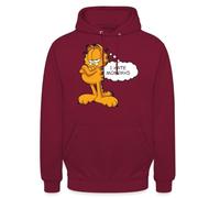 Spreadshirt Garfield I Hate Mondays Unisex Hoodie, L, bordeaux