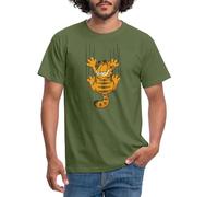 Spreadshirt Garfield Scratch Men's T-Shirt, L, Military Green