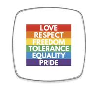 Spreadshirt Gay Pride Pillars Square fridge magnet, One Size, white