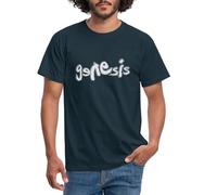 Spreadshirt Genesis Classic Logo White Men's T-Shirt, 3XL, Navy