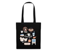 Spreadshirt Gilmore Girls Essentials Pastel Collage Tote Bag, One Size, black