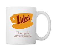 Spreadshirt Gilmore Girls Luke’s Diner Logo with Coffee Mug Mug, One Size, White