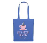 Spreadshirt Gilmore Girls Mug & Quote “Talk Fast” Tote Bag, One Size, light blue