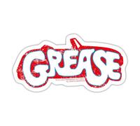 Spreadshirt Grease White Logo with Car Sticker Size S (10 x 10 cm), 10 x 10 cm, White Matte