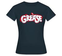 Spreadshirt Grease White Logo with Car Women's T-Shirt, M, Navy