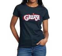 Spreadshirt Grease White Logo with Car Women's T-Shirt, S, Navy
