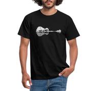 Spreadshirt Guitar Nature Reflection Men's T-Shirt, L, Black