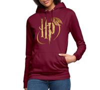 Spreadshirt Harry Potter Golden Snitch Logo Women's Hoodie, M, bordeaux