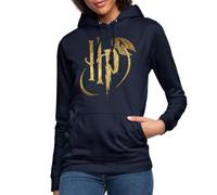 Spreadshirt Harry Potter Golden Snitch Logo Women's Hoodie, S, Navy
