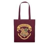 Spreadshirt Harry Potter Hogwarts Coat Of Arms Tote Bag, One Size, burgundy