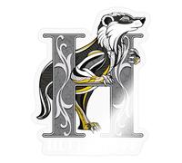 Spreadshirt Harry Potter Hufflepuff Monochrome Sticker, 10 x 10 cm, Transparent Glossy
