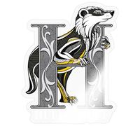 Spreadshirt Harry Potter Hufflepuff Monochrome Sticker Size S (10 x 10 cm), 10 x 10 cm, Transparent Glossy