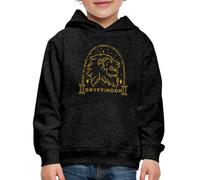 Spreadshirt Harry Potter Line Drawn Gryffindor Coat of Arms Kids' Premium Hoodie, 152/164 (12-14 Years), charcoal grey