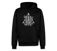 Spreadshirt Harry Potter The Deathly Hallows Men’s Premium Organic Hoodie, XL, black