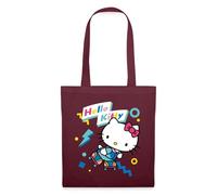 Spreadshirt Hello Kitty 90s Styles With Roller Skates Tote Bag, One Size, burgundy